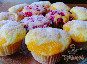 Recept Gyors túrós-gyümölcsös muffin