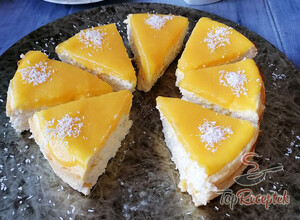 Recept Fitt túrós sütemény mangóval és kókusszal