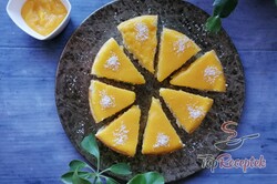 Recept elkészítése Fitt túrós sütemény mangóval és kókusszal, lépés 1