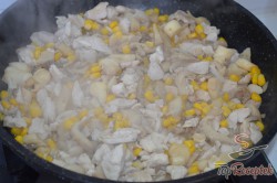 Recept elkészítése Csőben sült tészta (gnocchi) csirkehússal és laskagombával, lépés 2