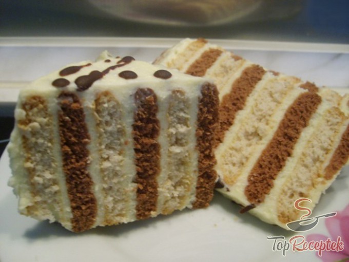 Recept Kétszínű sütemény vaníliakrémmel