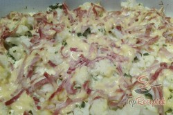 Recept elkészítése Sonkás-sajtos rakott karfiol, lépés 5