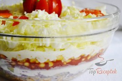 Recept elkészítése Réteges Gyros saláta, lépés 6