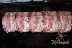 Recept elkészítése Szalonnába gyöngyölt réteges darált hús, lépés 14