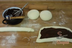 Recept elkészítése Kakaós vaníliapudinggal töltött fonott kalács, lépés 5