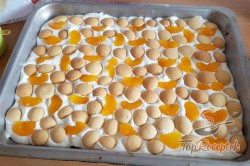 Recept elkészítése Hideg mandarinos-piskótás szelet sütés nélkül, lépés 2