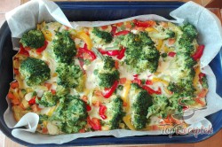Recept elkészítése Zöldséges-tojásos sült brokkoli, lépés 4