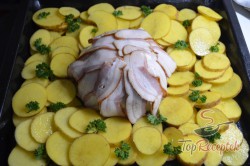 Recept elkészítése Karfioltorta darált húsba csomagolva, szalonnával és sajttal, lépés 8
