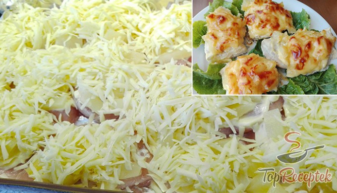 Recept Ananásszal és sajttal sült csirkemell
