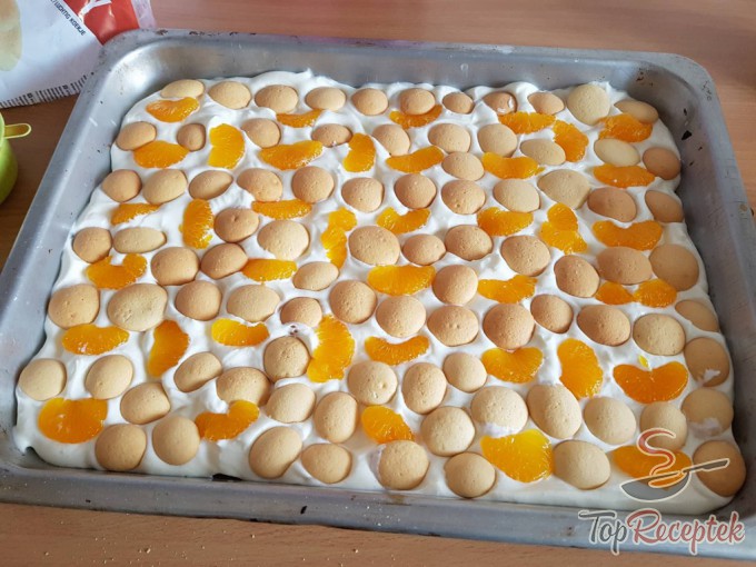 Recept Hideg mandarinos-piskótás szelet sütés nélkül