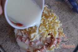 Recept elkészítése Sonkával és sajttal sült rizs, lépés 1