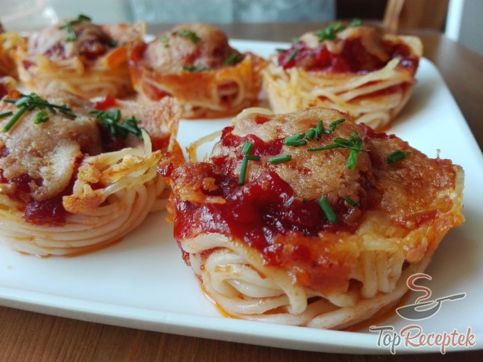 Recept Húsos-parmezános spagettifalatok