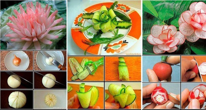 Recept 10 nagyszerű ötlet arra, hogyan készítsünk fantasztikus dekorációt zöldségekből